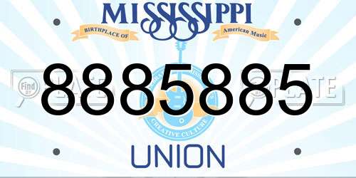 8885885 Mississippi License Plate
