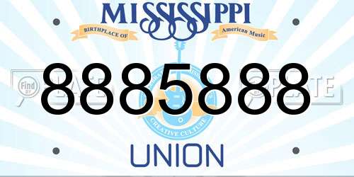 8885888 Mississippi License Plate