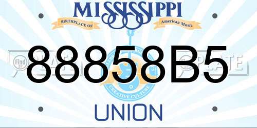 88858B5 Mississippi License Plate