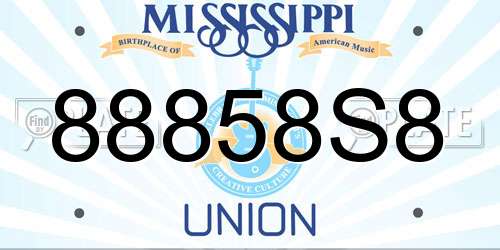 88858S8 Mississippi License Plate