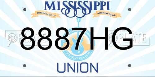 8887HG Mississippi License Plate