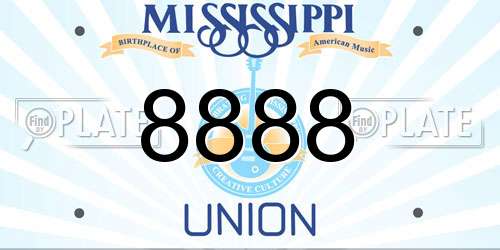 8888 Mississippi License Plate