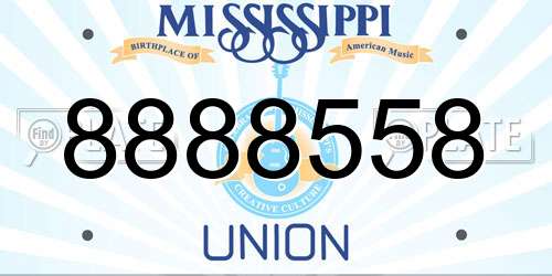 8888558 Mississippi License Plate