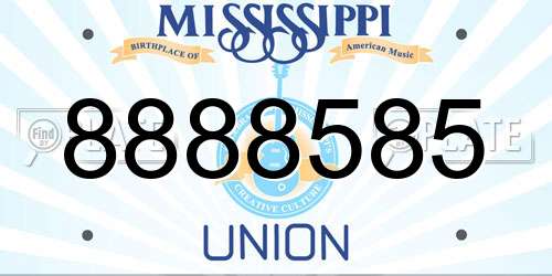 8888585 Mississippi License Plate