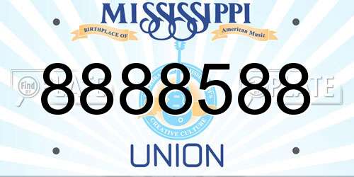 8888588 Mississippi License Plate