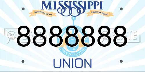 8888888 Mississippi License Plate