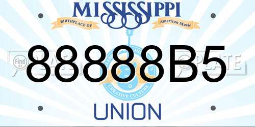 88888B5 Mississippi License Plate