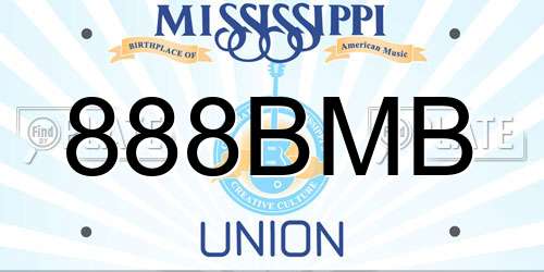 888BMB Mississippi License Plate