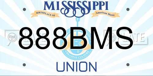 888BMS Mississippi License Plate