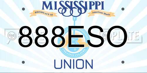 888ESO Mississippi License Plate
