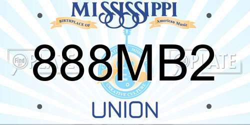 888MB2 Mississippi License Plate
