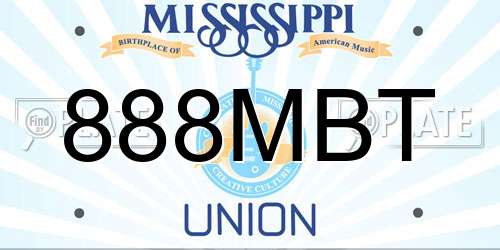 888MBT Mississippi License Plate