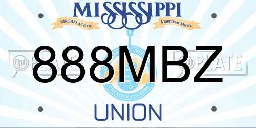 888MBZ Mississippi License Plate