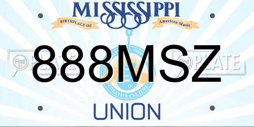 888MSZ Mississippi License Plate