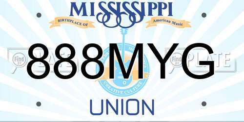 888MYG Mississippi License Plate