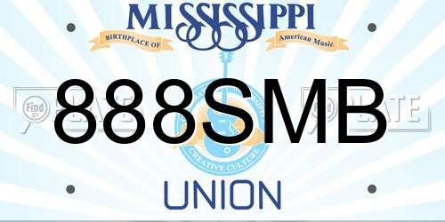 888SMB Mississippi License Plate