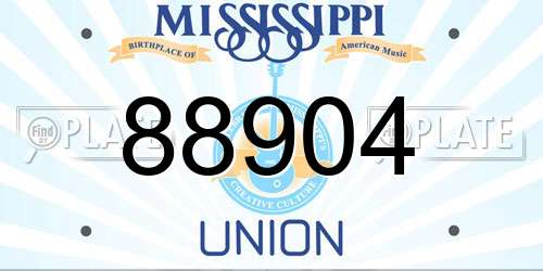 88904 Mississippi License Plate