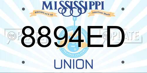 8894ED Mississippi License Plate
