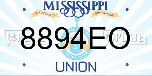 8894EO Mississippi License Plate