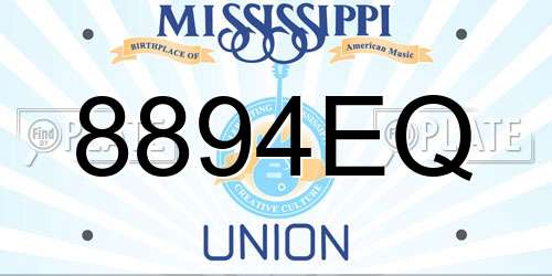 8894EQ Mississippi License Plate
