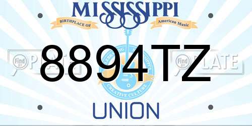8894TZ Mississippi License Plate