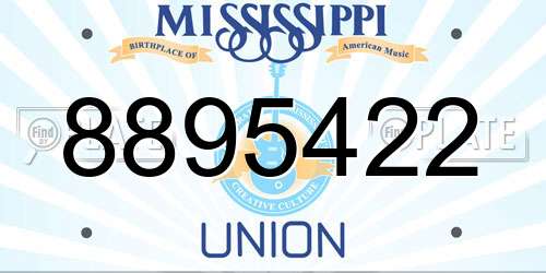 8895422 Mississippi License Plate