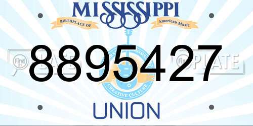 8895427 Mississippi License Plate