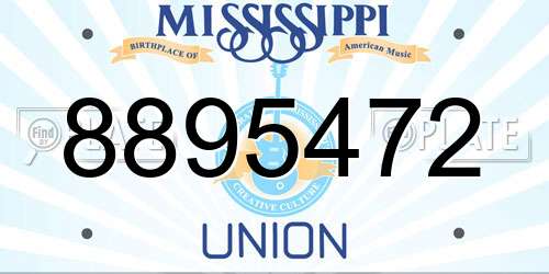 8895472 Mississippi License Plate