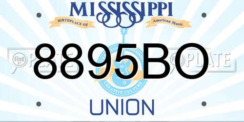 8895BO Mississippi License Plate