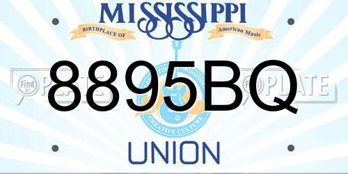 8895BQ Mississippi License Plate