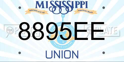 8895EE Mississippi License Plate