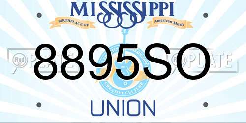 8895SO Mississippi License Plate