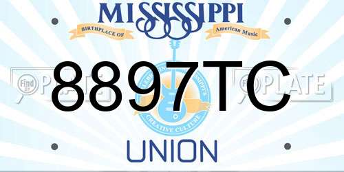 8897TC Mississippi License Plate