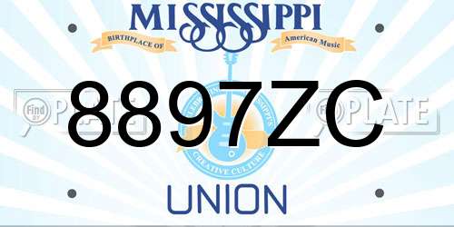 8897ZC Mississippi License Plate
