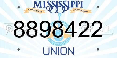 8898422 Mississippi License Plate