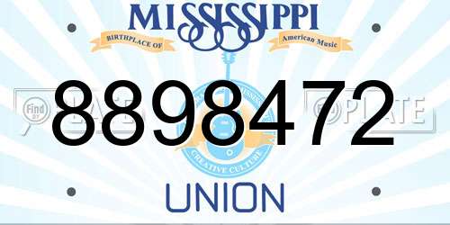 8898472 Mississippi License Plate