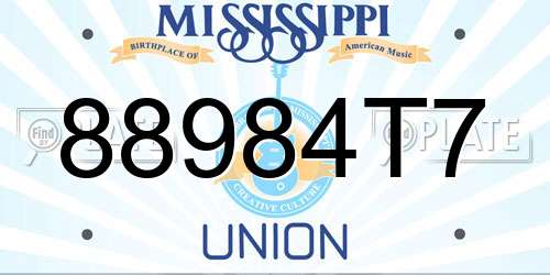 88984T7 Mississippi License Plate