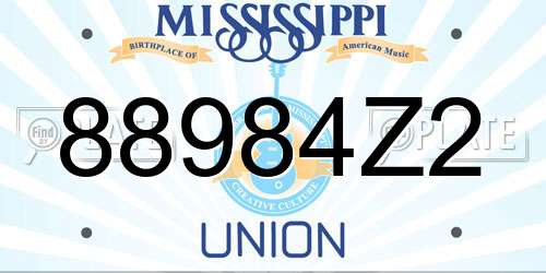 88984Z2 Mississippi License Plate