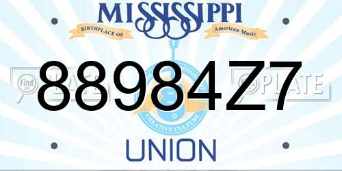 88984Z7 Mississippi License Plate