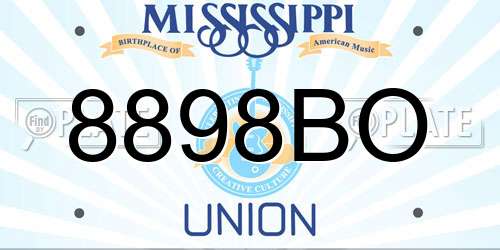 8898BO Mississippi License Plate