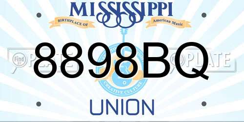 8898BQ Mississippi License Plate
