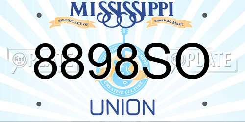 8898SO Mississippi License Plate