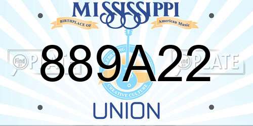 889A22 Mississippi License Plate