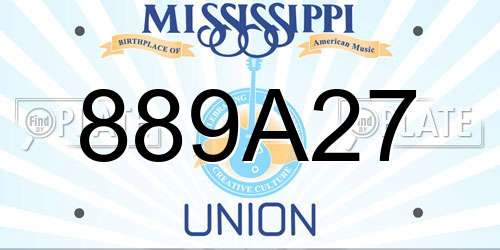 889A27 Mississippi License Plate