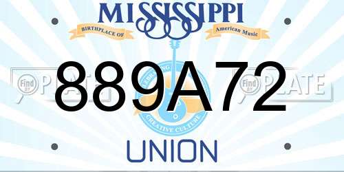 889A72 Mississippi License Plate