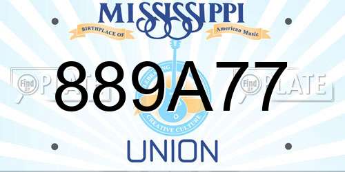 889A77 Mississippi License Plate
