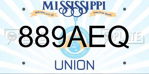 889AEQ Mississippi License Plate