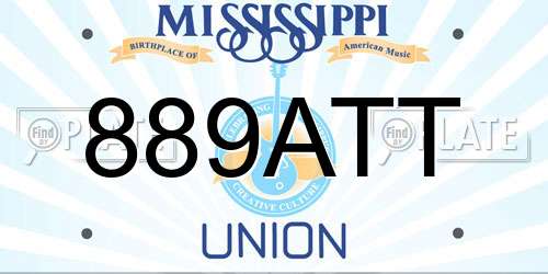889ATT Mississippi License Plate