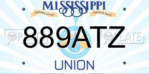 889ATZ Mississippi License Plate