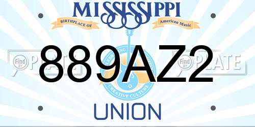 889AZ2 Mississippi License Plate